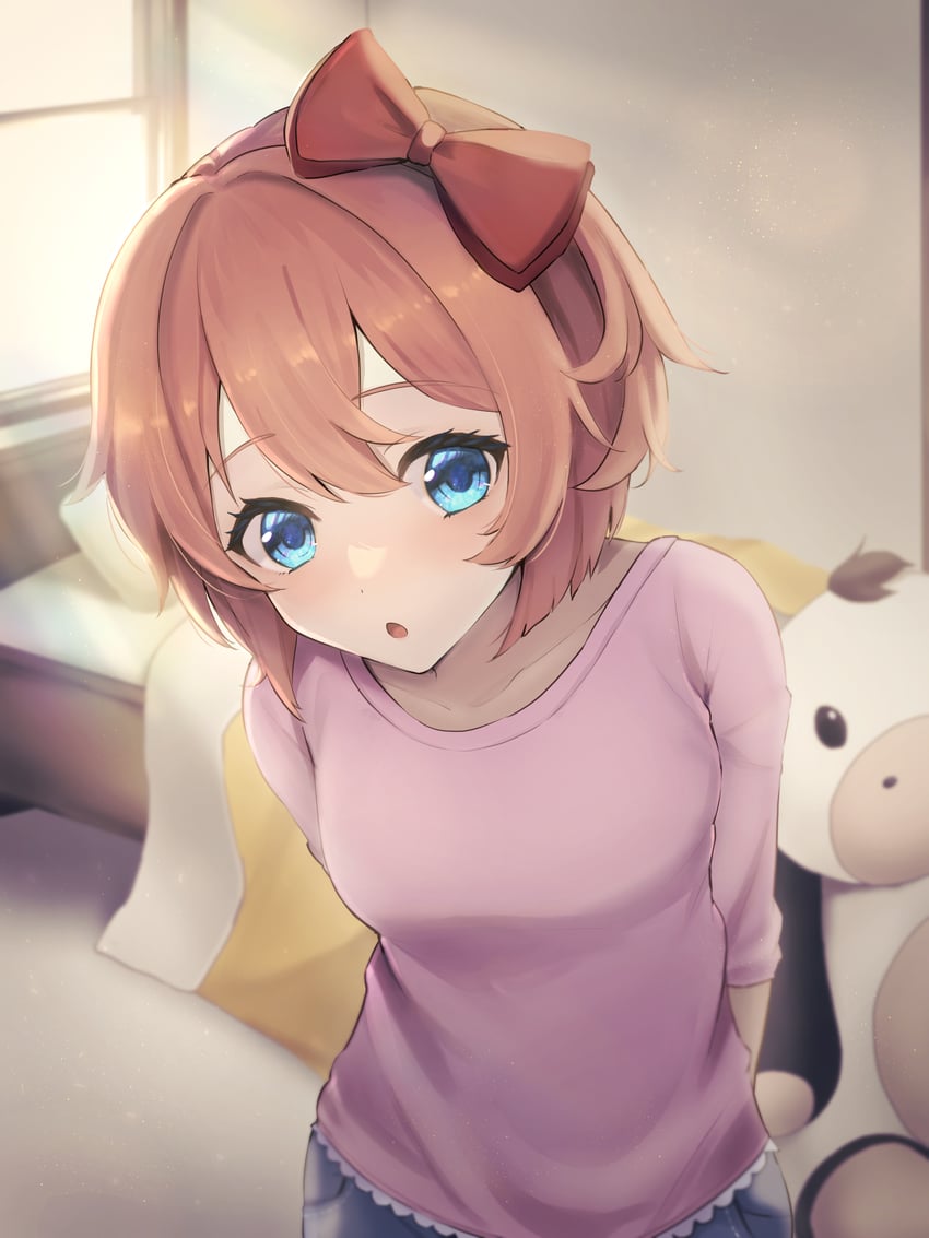 sayori (doki doki literature club) drawn by ura_(hamburg_oniku)