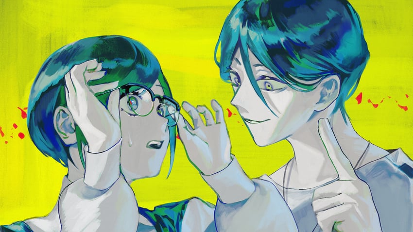 fukurai azami and meguriya ayumu (toshi densetsu kaitai center) drawn by abbey_(sleepydrawing)