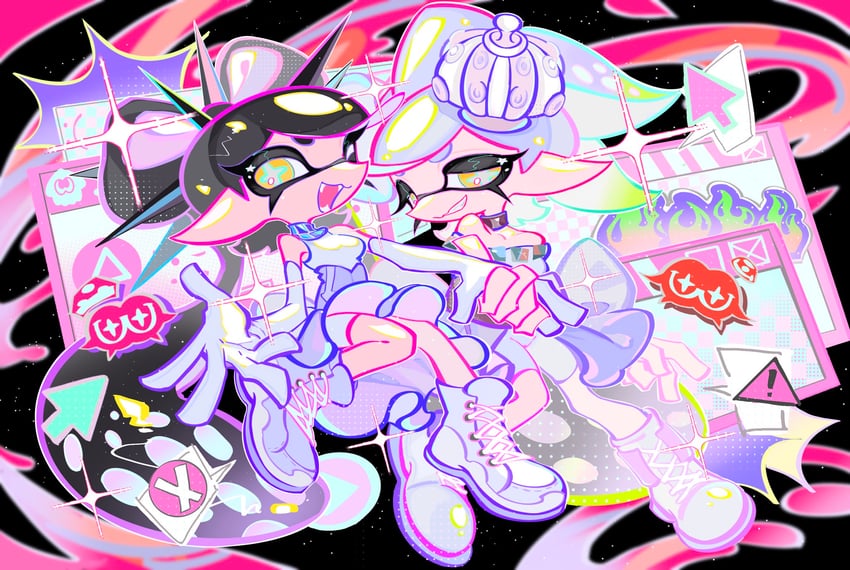 callie and marie (splatoon and 1 more) drawn by xiaoyunatie