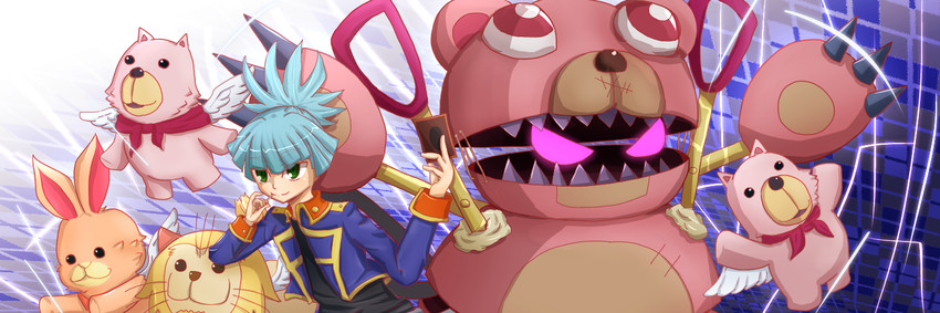 shiun'in sora, frightfur bear, fluffal bear, fluffal leo, and fluffal rabbit (yu-gi-oh! and 1 more) drawn by minase_(shironono)