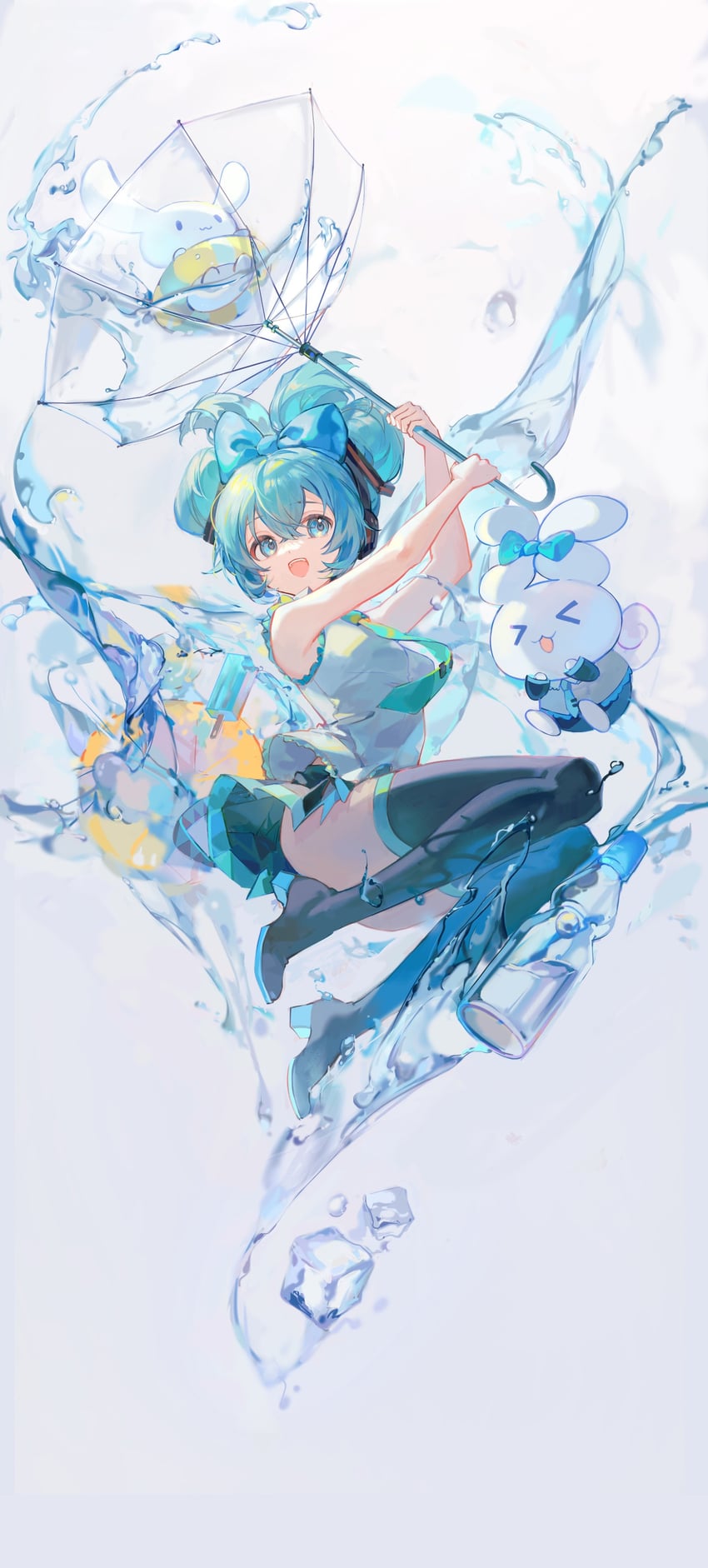 hatsune miku, cinnamoroll, and cinnamiku (vocaloid and 2 more) drawn by hlymoriia