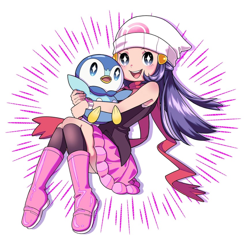 dawn and piplup (pokemon and 1 more) drawn by ayan_ip