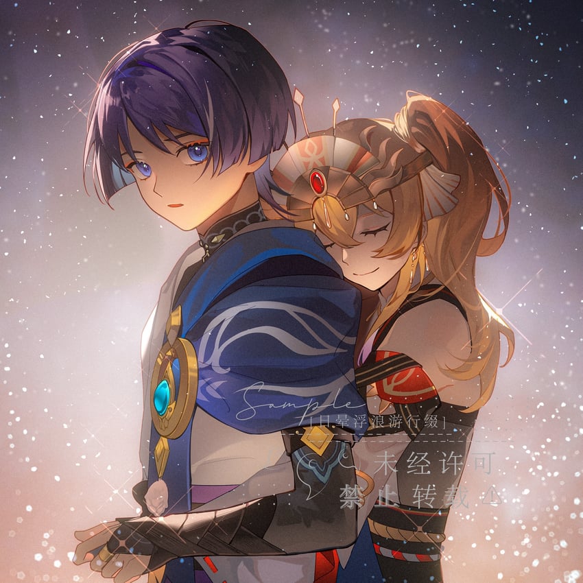 scaramouche, wanderer, and kuyo mizuki (original and 1 more)