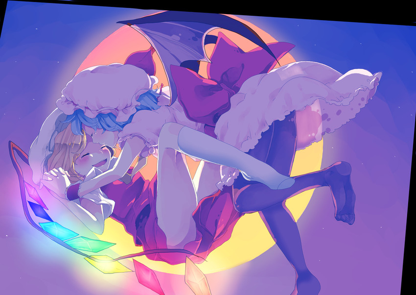 remilia scarlet and flandre scarlet (touhou) drawn by clover_(lapis_lazure)