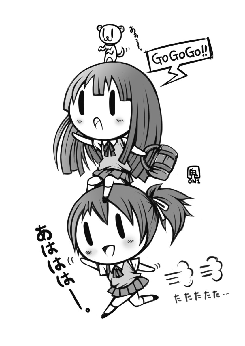 akiyama mio and hirasawa ui (k-on!) drawn by onigawara