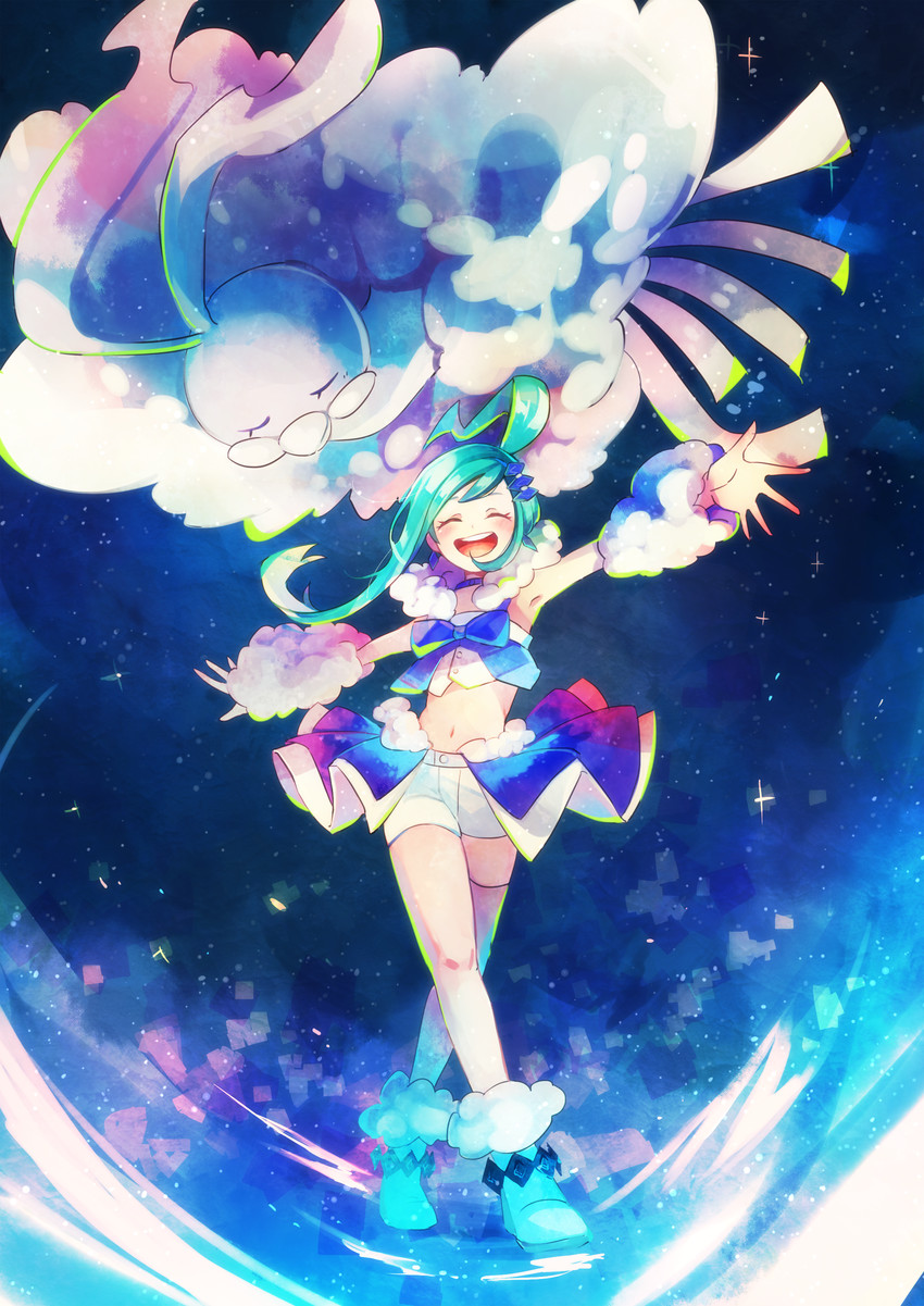 altaria and lisia (pokemon and 1 more) drawn by naruta_iyo
