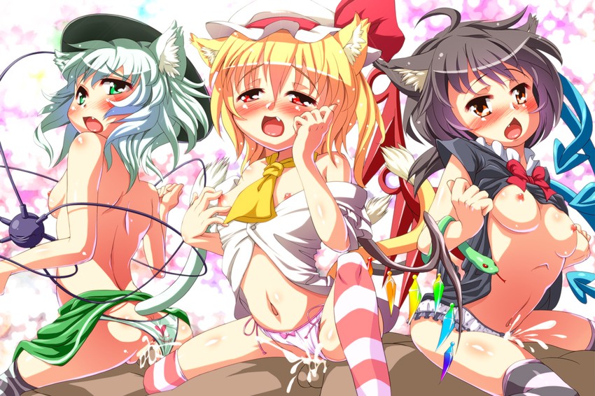 flandre scarlet, komeiji koishi, and houjuu nue (touhou) drawn by sushoyushi