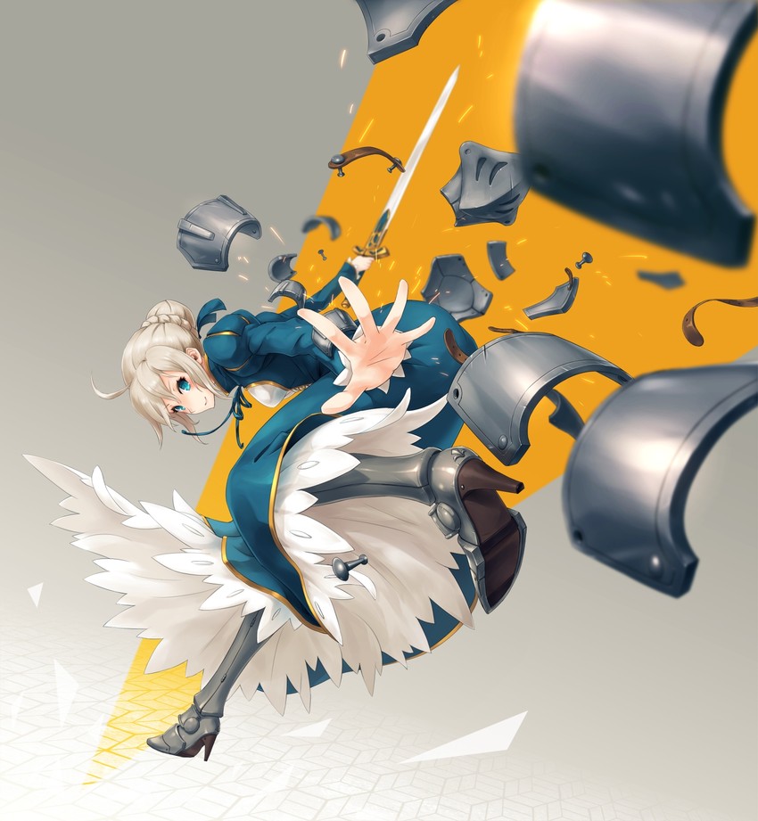 artoria pendragon and saber (fate and 1 more) drawn by futsuka_(dzone)