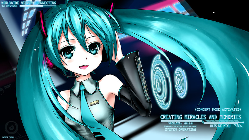 hatsune miku (vocaloid) drawn by kairistwins