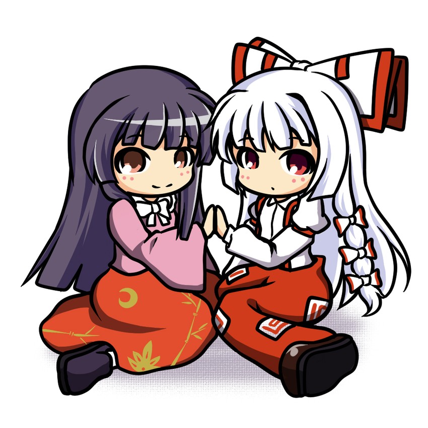 fujiwara no mokou and houraisan kaguya (touhou) drawn by aitsugawa_rui