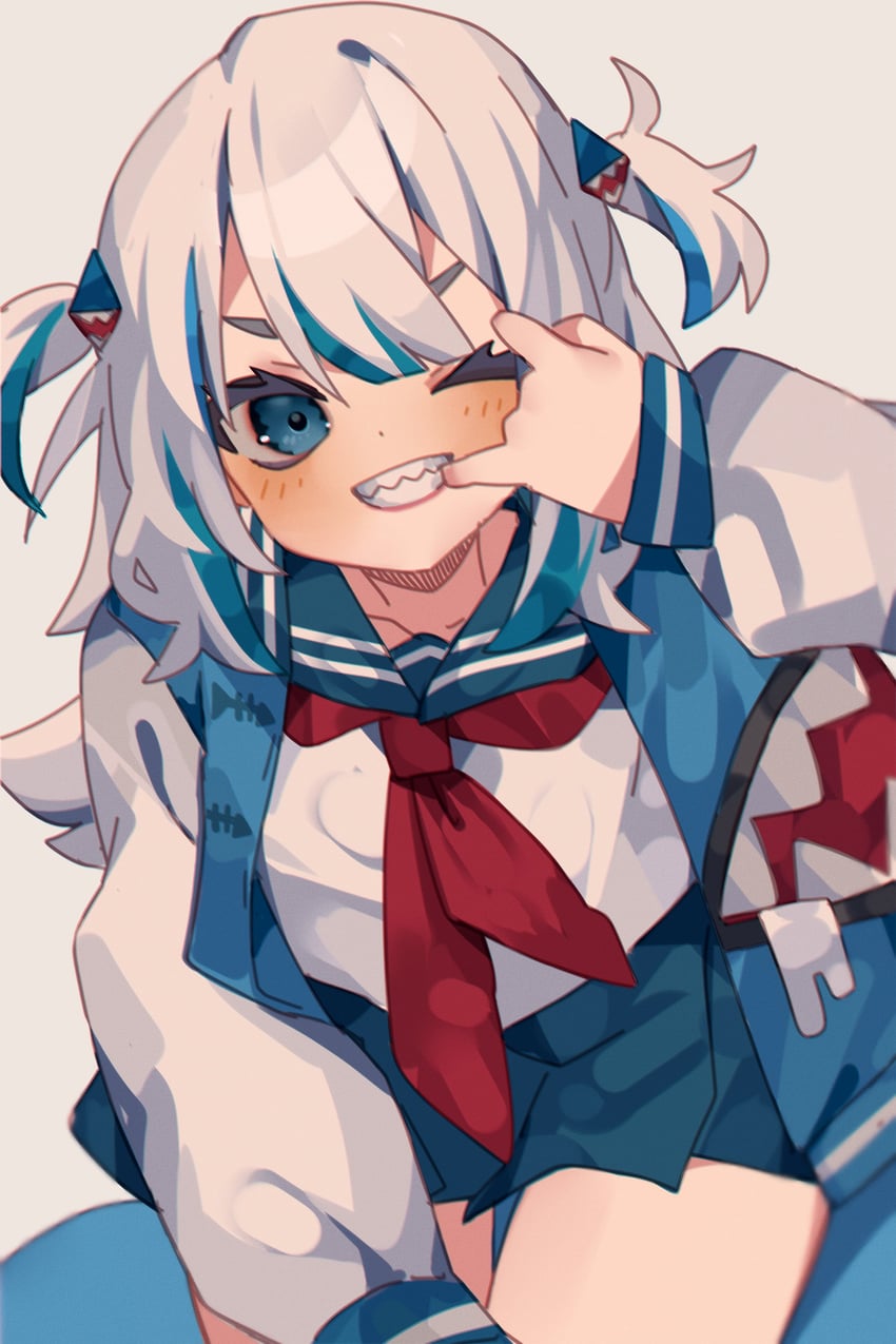 gawr gura (hololive and 1 more) drawn by aridonall