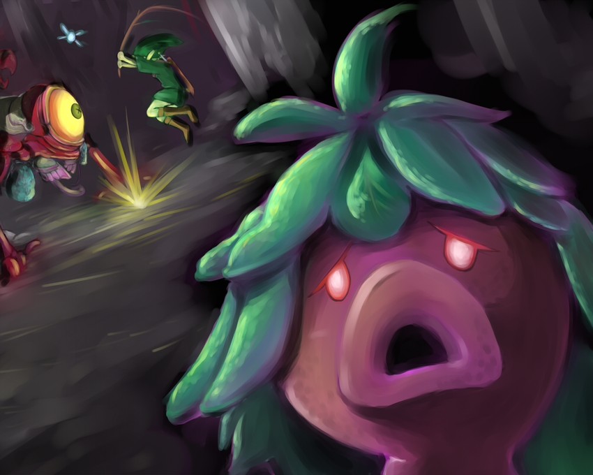 link, young link, navi, deku scrub, and gohma (the legend of zelda and 1 more) drawn by yoruniyoruyoshi