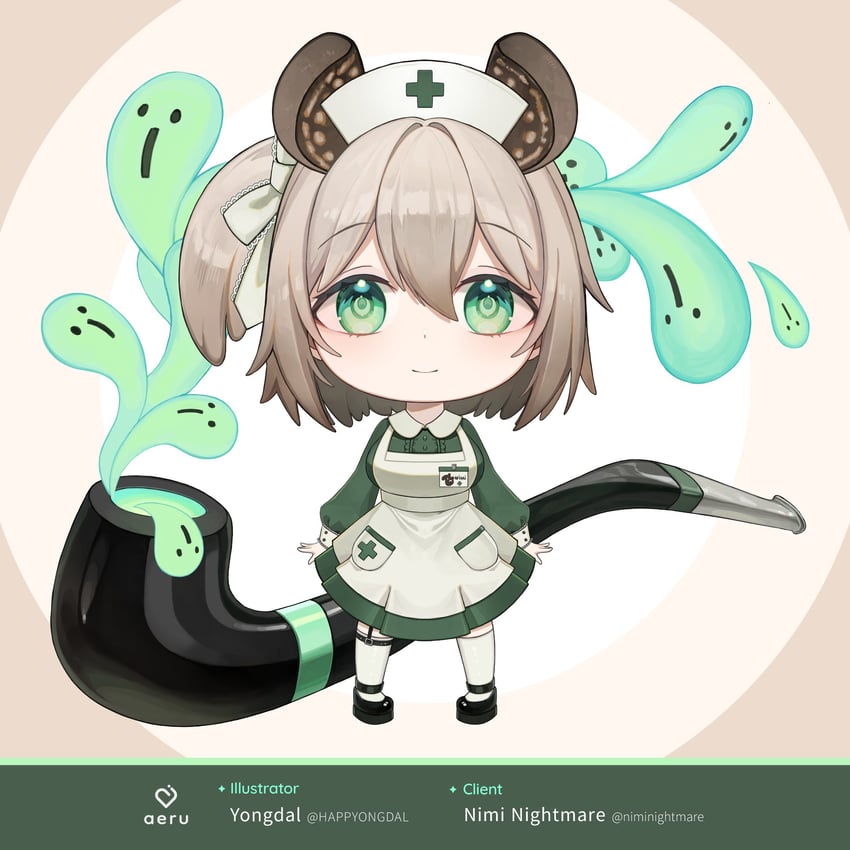 nimi nightmare and naplings (indie virtual youtuber) drawn by happyongdal