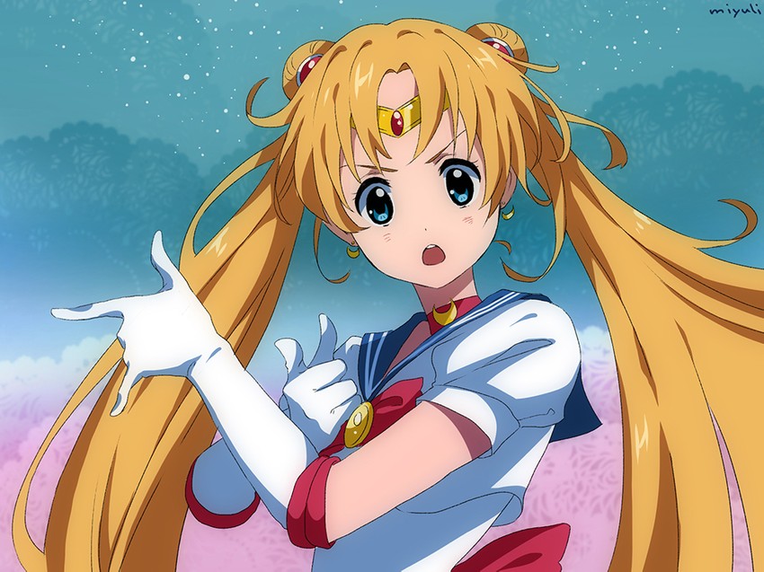 tsukino usagi and sailor moon (k-on! and 1 more) drawn by miyuli