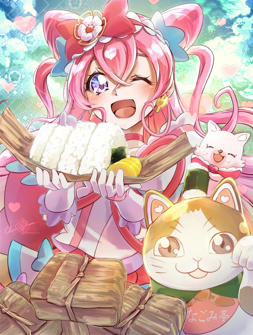 nagomi yui, cure precious, and kome-kome (precure and 1 more) drawn by clear_glass_(mildmild1311)