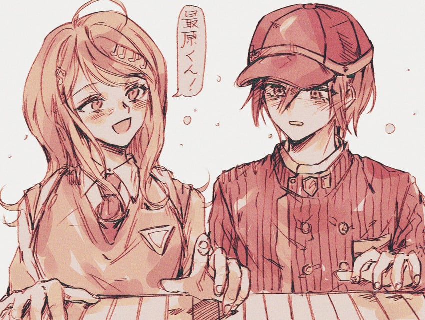 saihara shuichi and akamatsu kaede (danganronpa and 1 more) drawn by dya_(super_dyaaa)