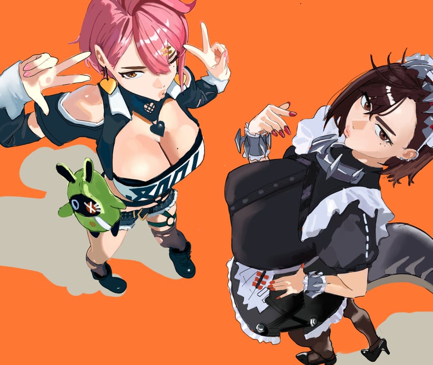 ellen joe, nicole demara, ayase momo, shiratori aira, and wakayama shion (zenless zone zero and 1 more) drawn by hintobento
