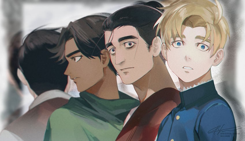 rafal, oczy, albert brudzewski, and draka (chi.: chikyuu no undou ni tsuite) drawn by paruteko