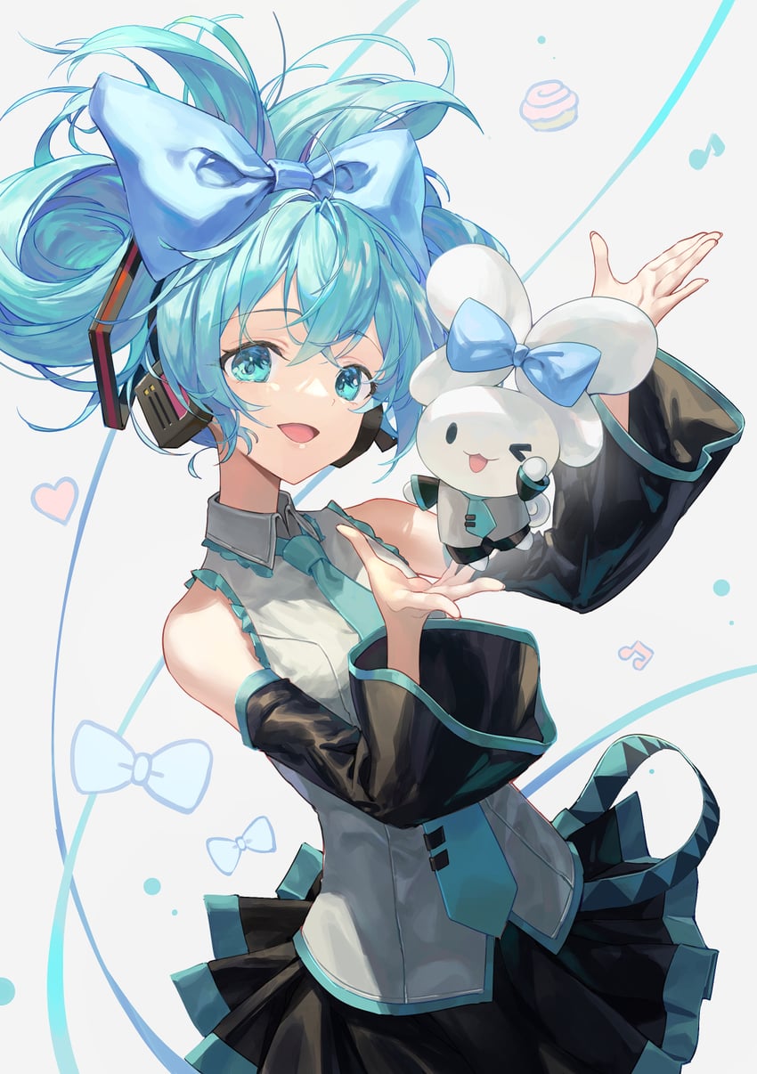 hatsune miku, cinnamoroll, and cinnamiku (vocaloid and 2 more) drawn by kyou-chan_(takelifesoul)