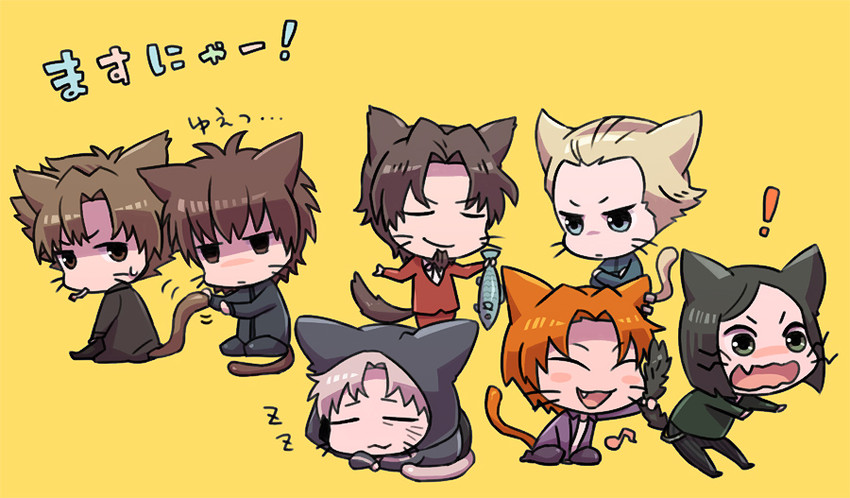 kotomine kirei, waver velvet, emiya kiritsugu, matou kariya, tohsaka tokiomi, and 2 more (fate and 1 more) drawn by mwgi
