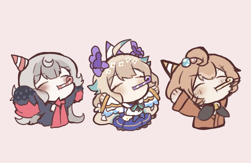 enna alouette, millie parfait, and reimu endou (nijisanji and 1 more) drawn by namo_525