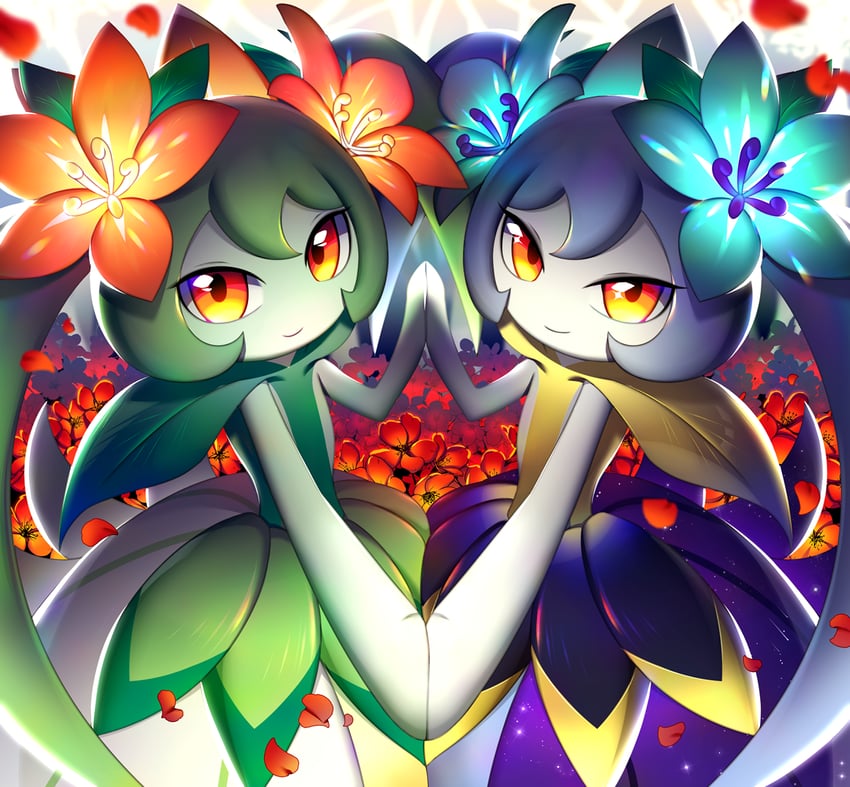 lyleen and lyleen noct (palworld) drawn by daimonkisora