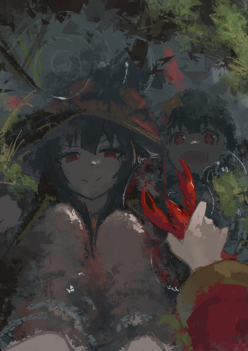megumin and komekko (kono subarashii sekai ni shukufuku wo!) drawn by koukouya