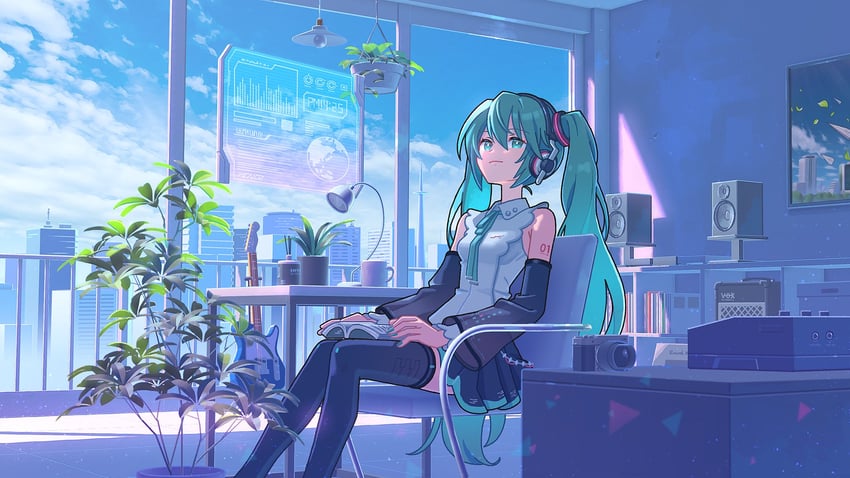 hatsune miku (vocaloid and 1 more) drawn by otomica