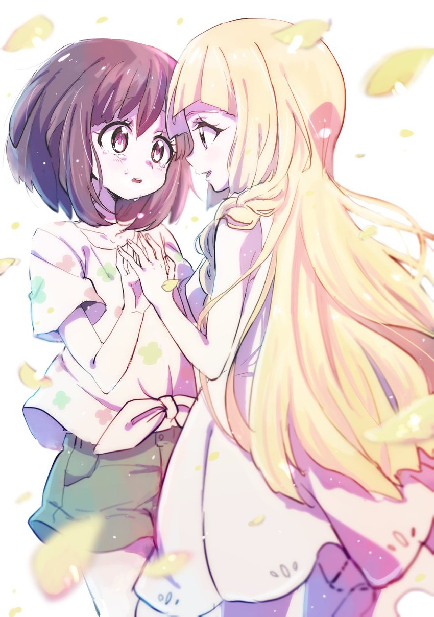 lillie and selene (pokemon and 1 more) drawn by mikanbako_(aitatadon3)