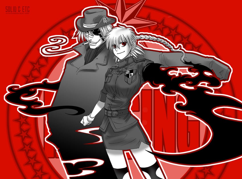 seras victoria and pip bernardotte (hellsing) drawn by toshimichi_yukari