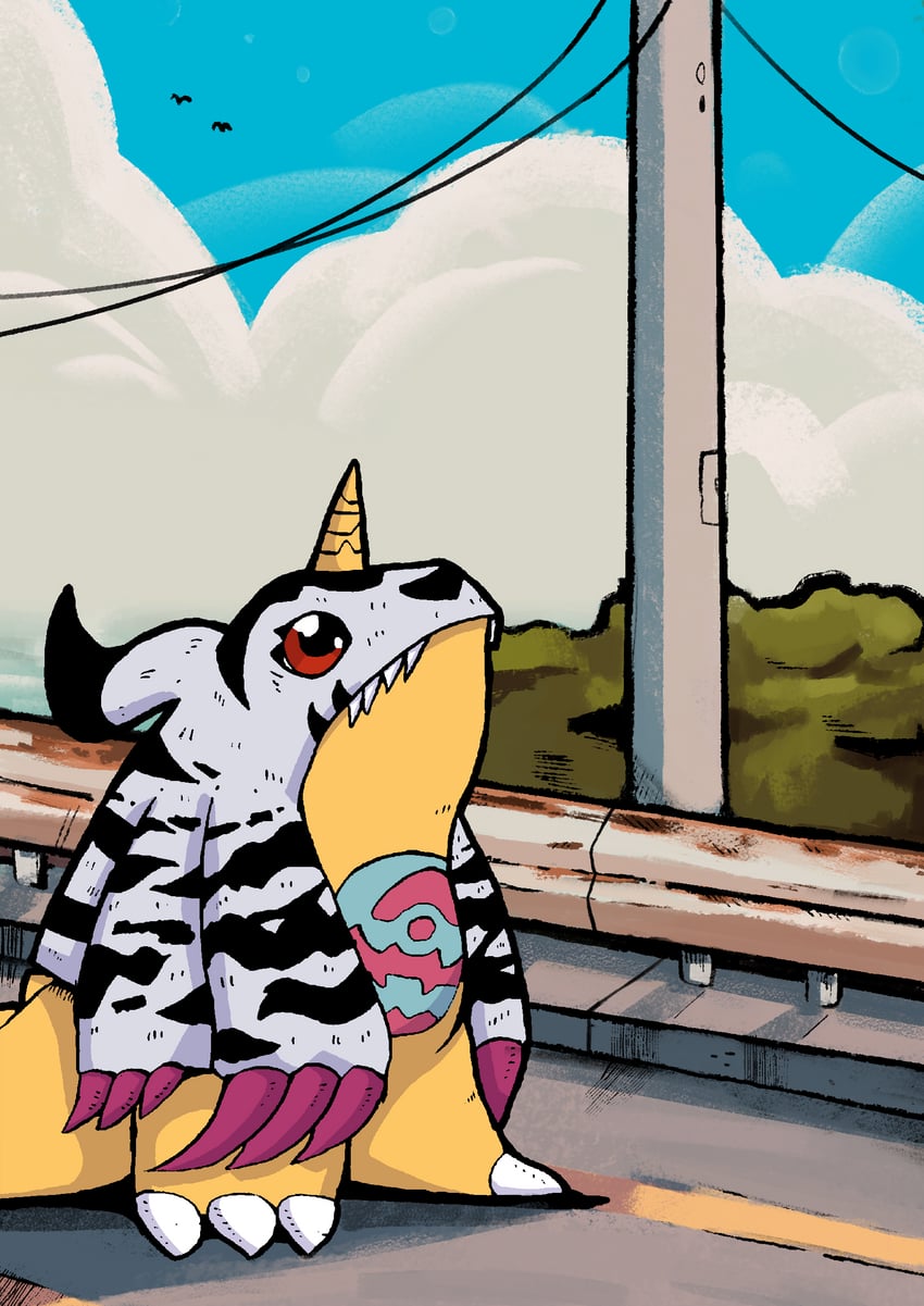 gabumon (digimon) drawn by beetalerry
