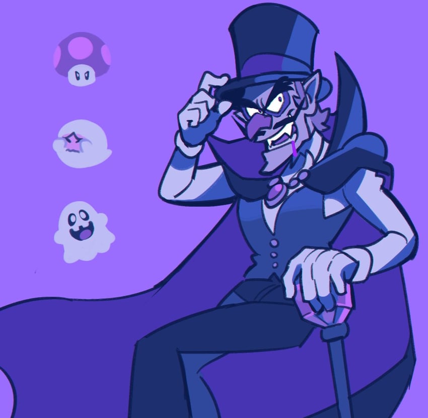 boo, waluigi, and peepa (mario and 2 more) drawn by loveycloud