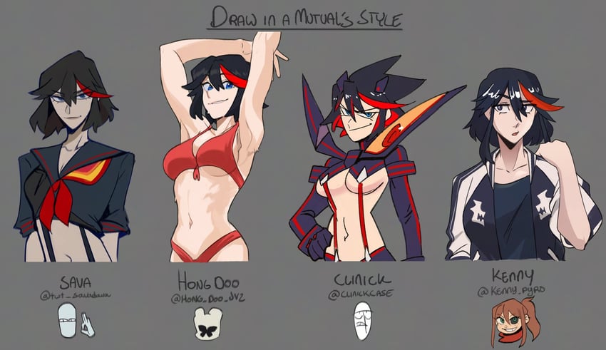 matoi ryuuko and senketsu (kill la kill) drawn by kamuify