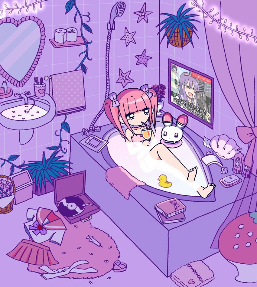 menhera-chan, usatan, and yumekawa-chan (menhera-chan) drawn by ezaki_bisuko