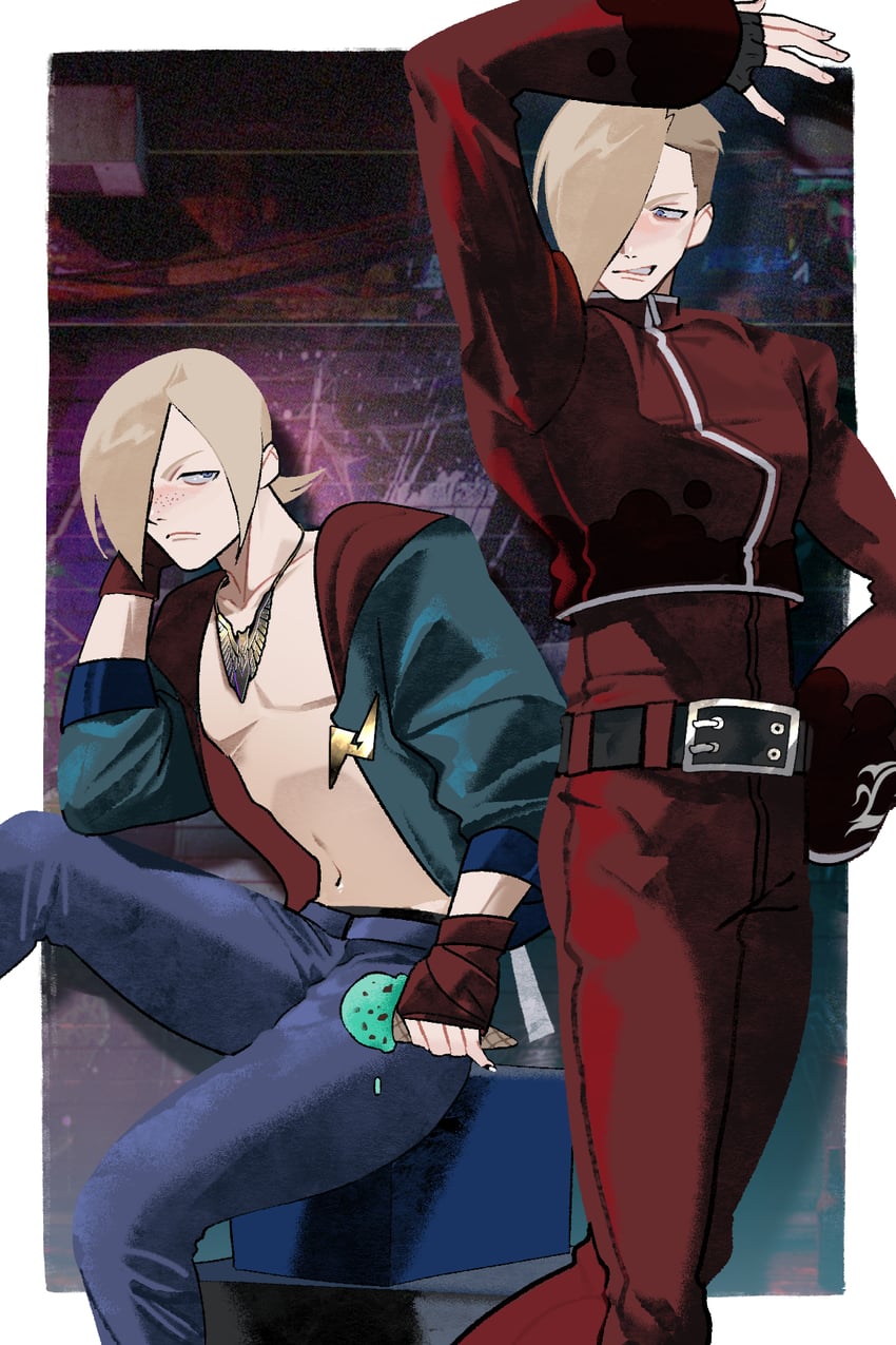 ash crimson and ed (street fighter and 2 more) drawn by hexermer