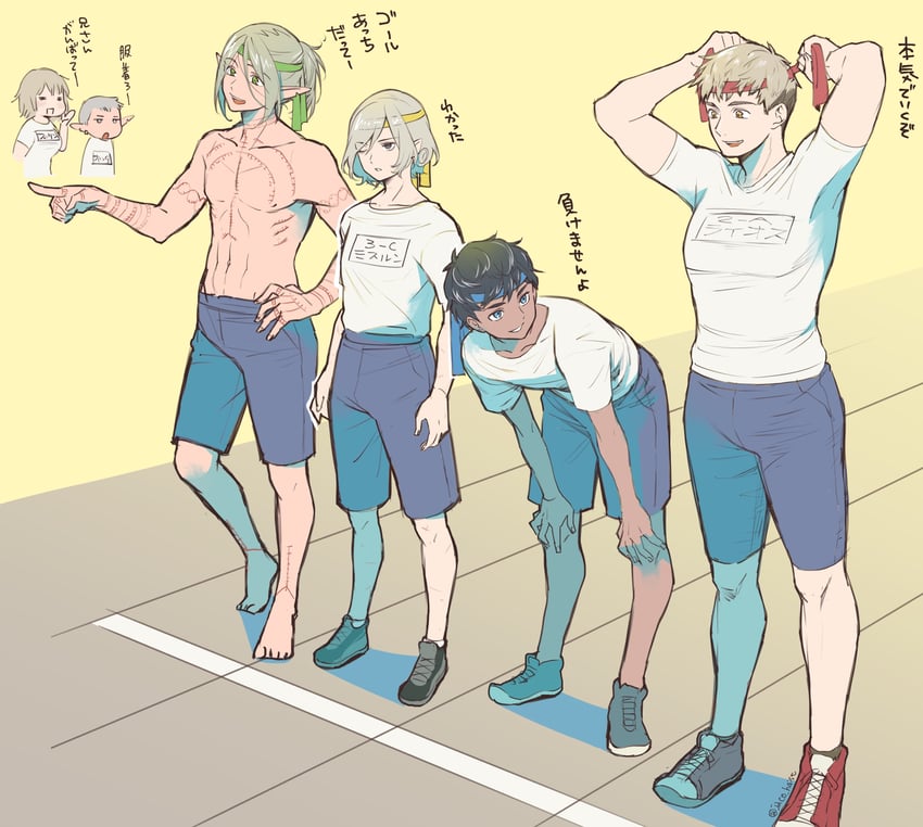 falin touden, laios touden, mithrun, kabru, lycion, and 1 more (dungeon meshi) drawn by jack_(haist)