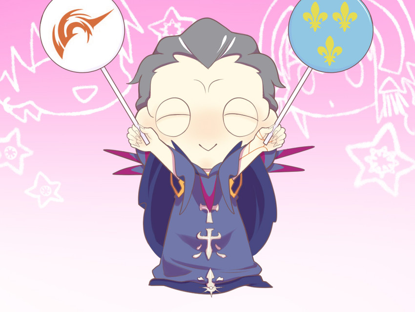 jeanne d'arc, gilles de rais, and uryuu ryuunosuke (fate and 2 more) drawn by a-very-merry-unbirthday-to-you