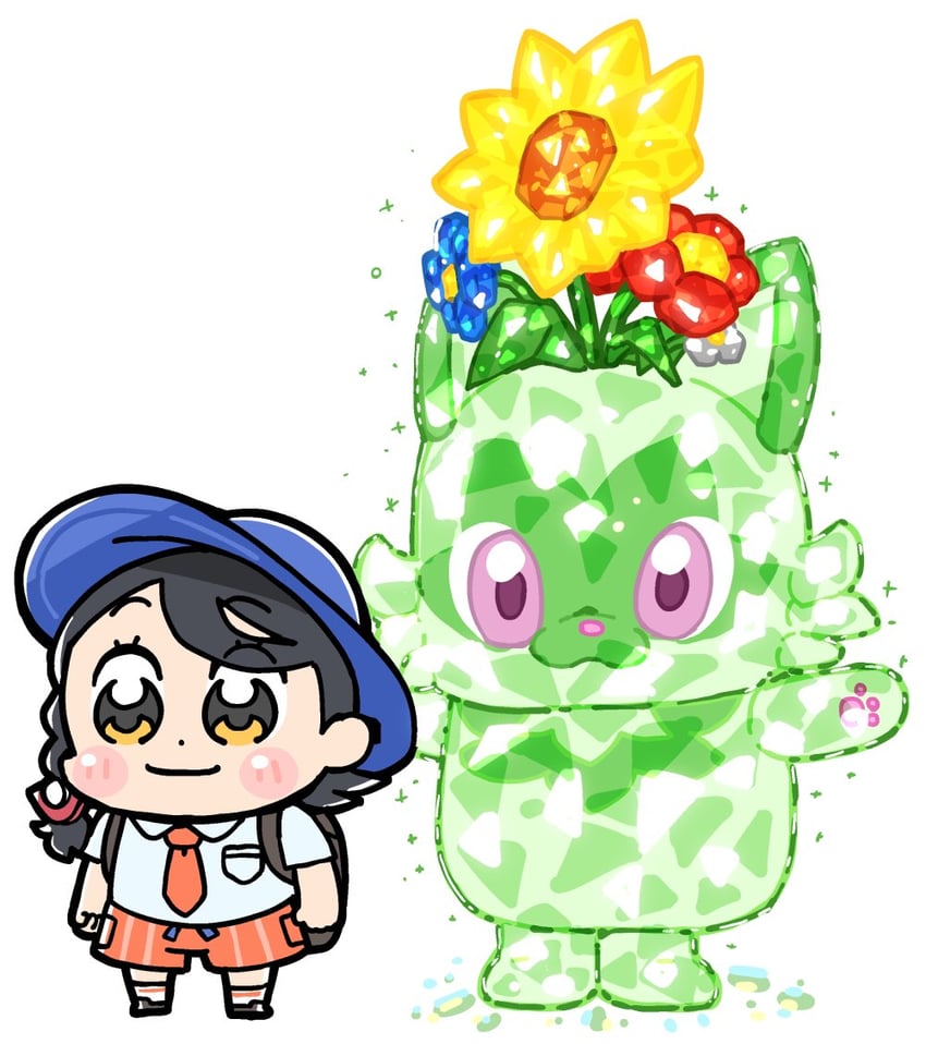 juliana and sprigatito (pokemon and 1 more) drawn by bkub