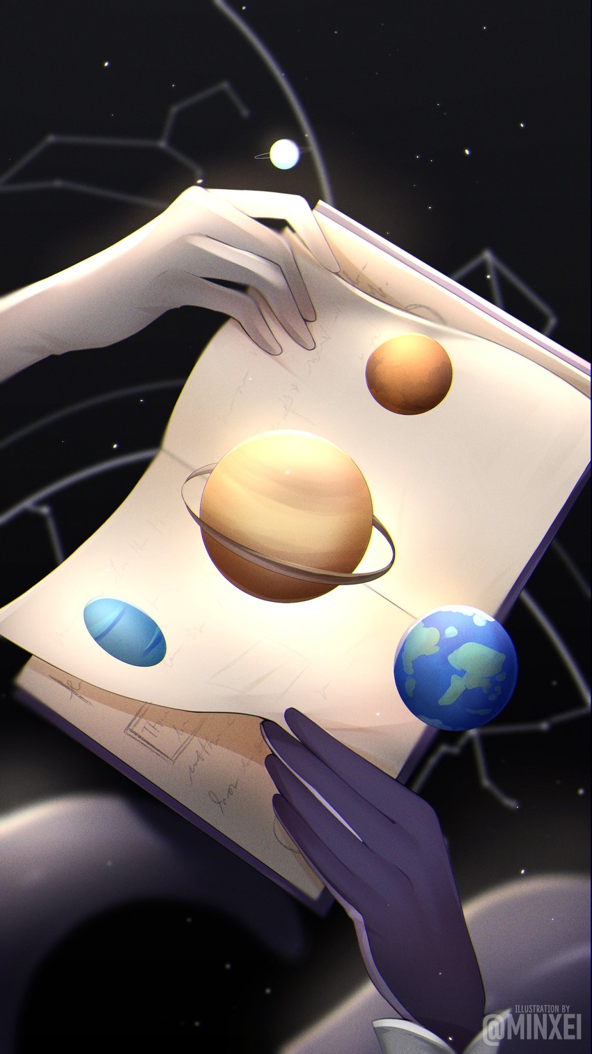 ninomae ina'nis and tsukumo sana (hololive and 1 more) drawn by minxei