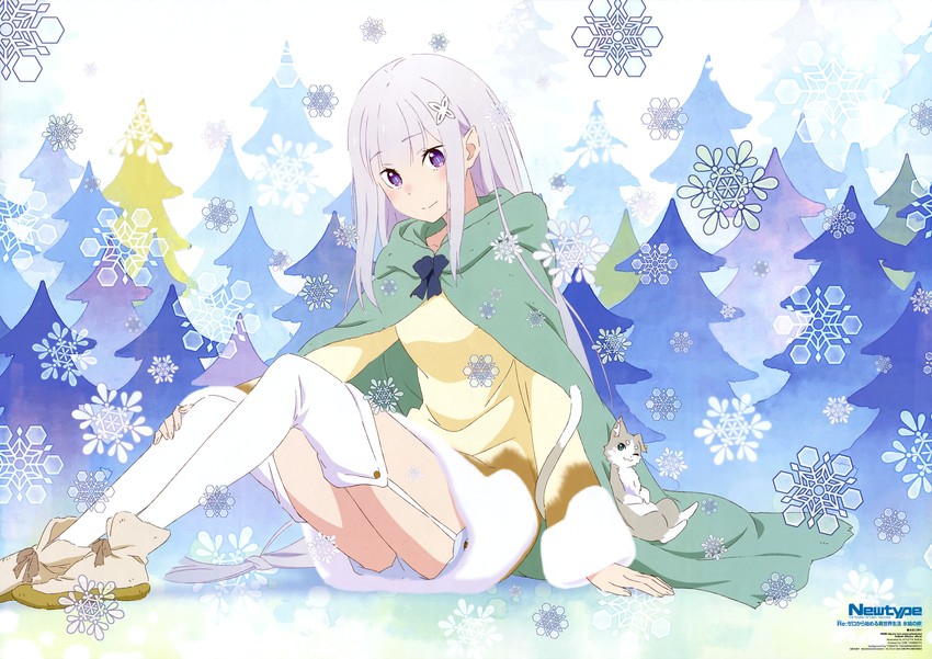 emilia and puck (re:zero kara hajimeru isekai seikatsu and 1 more) drawn by sakai_kyuuta