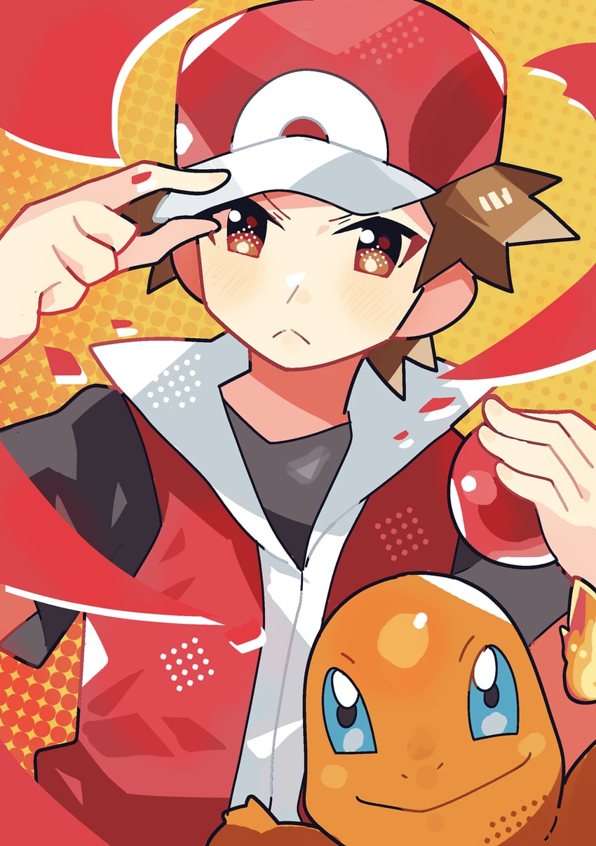 red and charmander (pokemon and 1 more) drawn by anidler91
