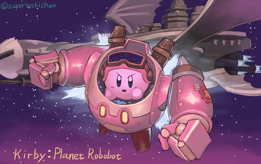 kirby and robobot armor (kirby and 1 more) drawn by supertoshichan