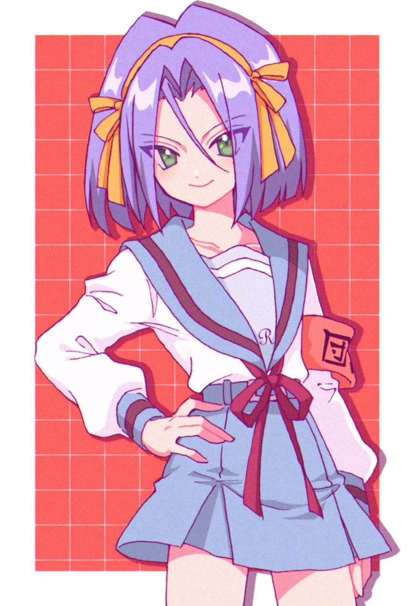 suzumiya haruhi and james (pokemon and 1 more) drawn by macchiromomomo