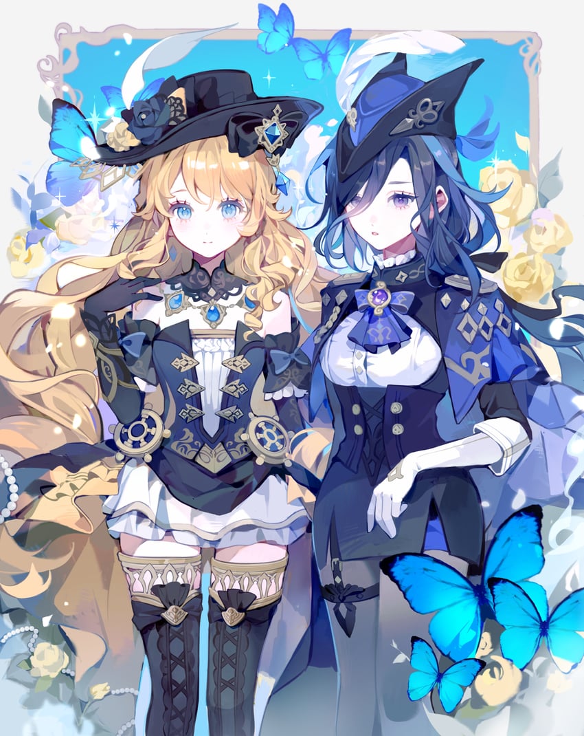 clorinde and navia (genshin impact) drawn by nanaco_(nana11jellyfish)