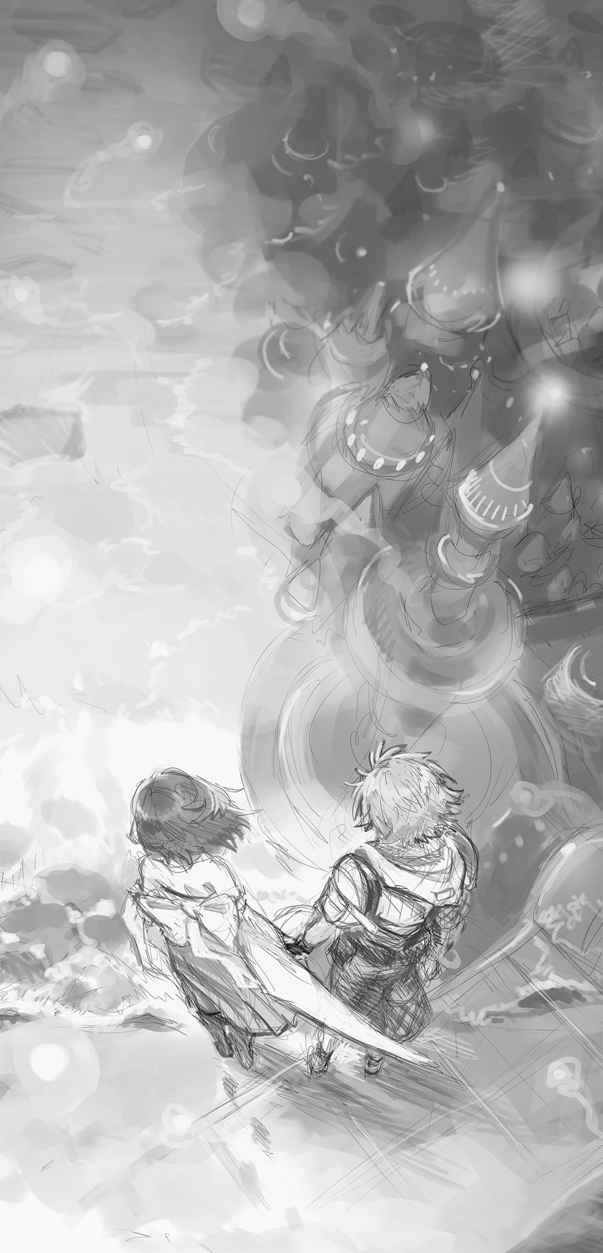 yuna and tidus (final fantasy and 1 more) drawn by 9gamerkgk