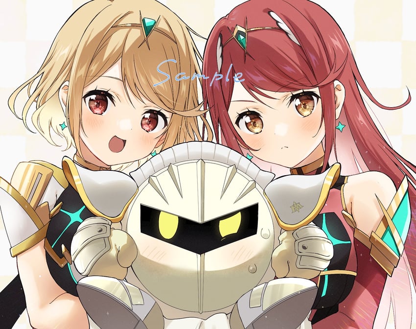 pyra, mythra, and meta knight (xenoblade chronicles and 3 more) drawn by sephikowa