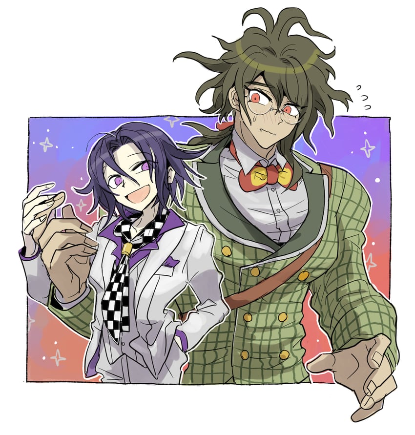 oma kokichi and gokuhara gonta (danganronpa and 1 more) drawn by kumakoro_(tetsupag)
