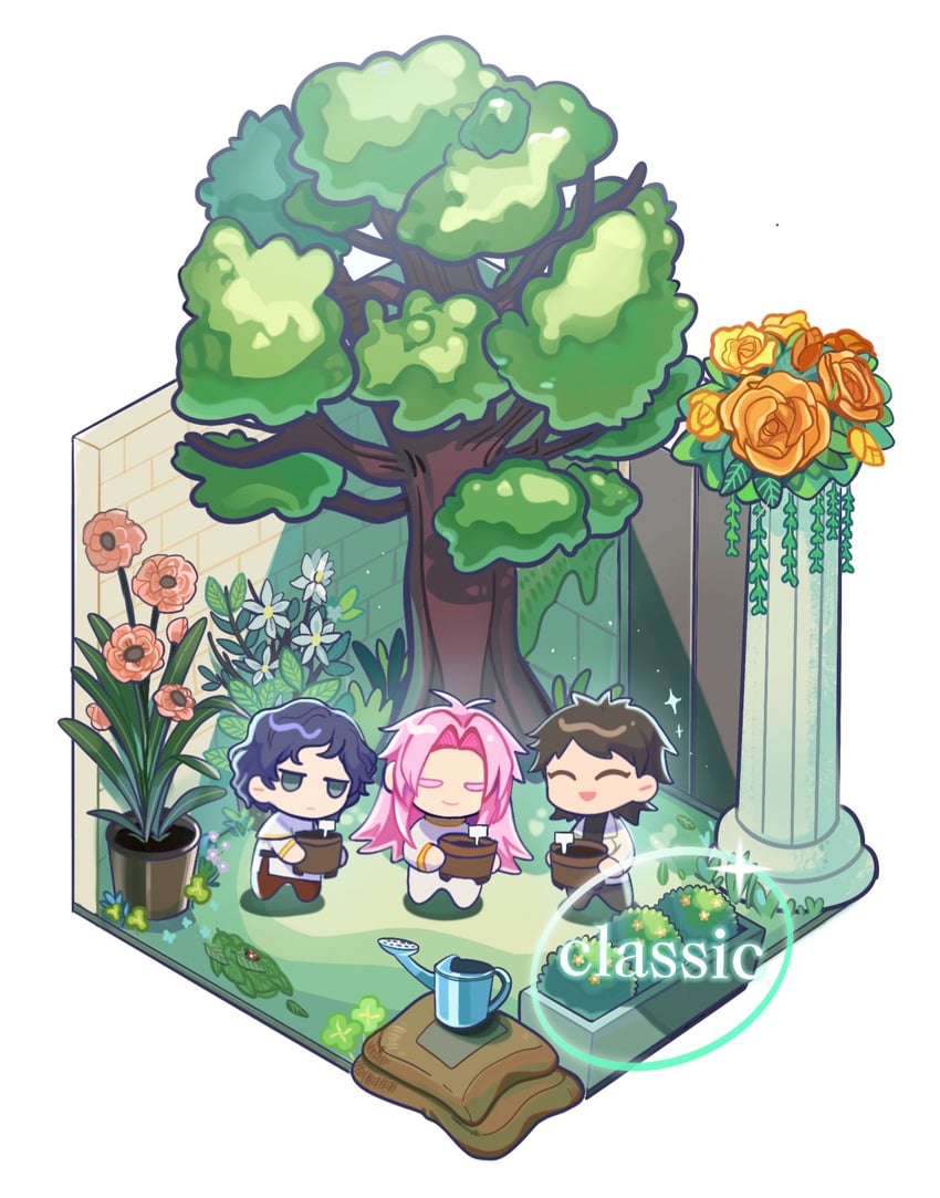 hatsutori hajime, utsugi noriyuki, and harada minoru (saibou shinkyoku) drawn by classicwata