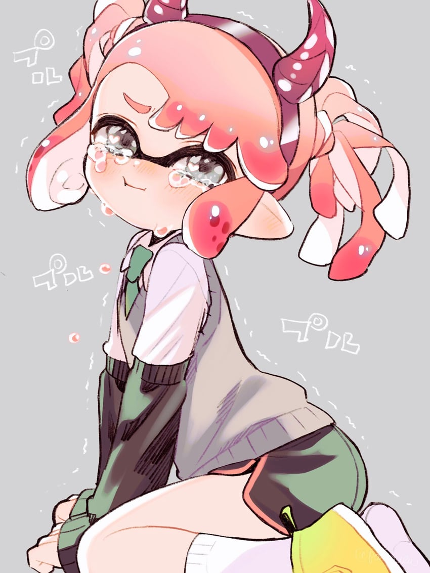 inkling player character and inkling girl (splatoon) drawn by amezawa_koma