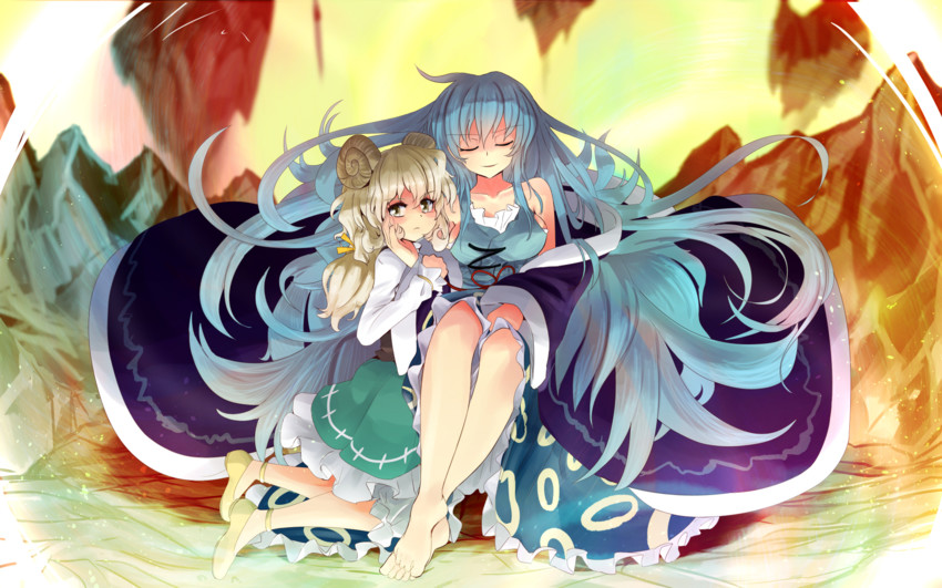 meeko and muwatari makura (touhou and 1 more) drawn by nama_shirasu